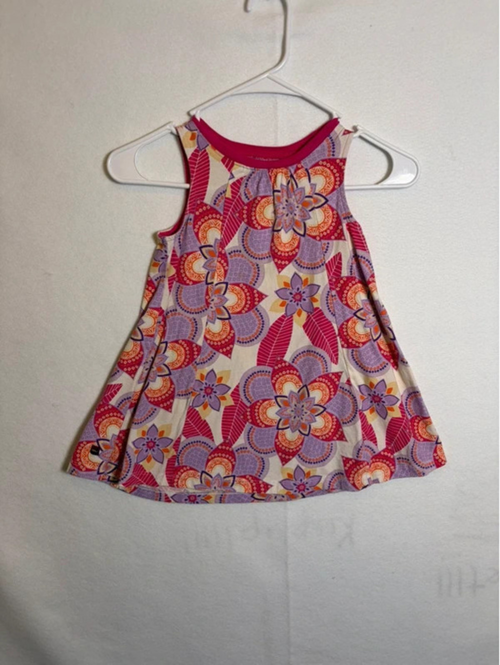 Tea Collection Girls Floral Swing Dress Size 3 Pink Purple Orange Cotton